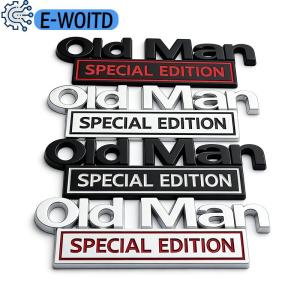 E-WOITD Old Man Edition Metal Car Sticker Badges For Car Trunk Door Decoration Badges Old Man Logos Car Decals Motorcycle Decoration