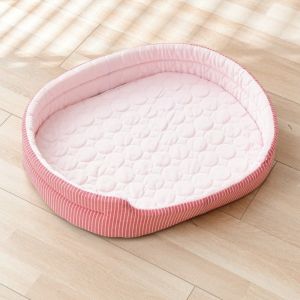 DGFDF Non-Slip Cooling Pet Nest Breathable Oval Dog Cooling Bed Dog Mattress Comfortable Ice Pad Pet Mat Summer Use