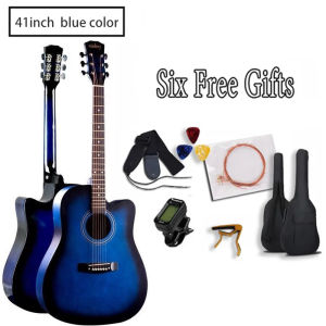 PLAYOU Acoustic Guitar 41 Inch Low Action Guitar Suitable For Beginners