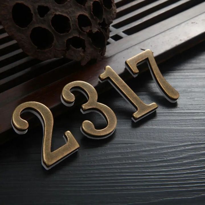 Retro Metal Bronze House Number Door Plate Custom Sign Door Number