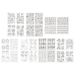 4Pcs Water Soluble Stabilizer for Embroidery Water Soluble Adhesive Embroidery Transfer Paper with Pre-Printed Pattern