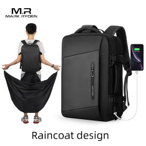 Mark Ryden 17นิ้วแล็ปท็อปกระเป๋าเป้สะพายหลังเสื้อกันฝนกระเป๋าผู้ชายUSBชาร์จไฟหลายชั้นพื้นที่กระเป๋าเดินทางกระเป๋าผู้ชายป้องกันขโมยMochila