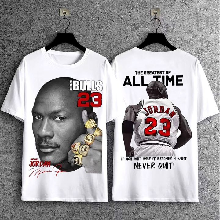 T-shirt NBA T-shirt Chicago Bulls Michael 23 GOAT MJ Oversized Clothing ...