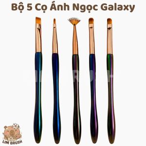 Bộ Cọ Nail Chuyên Nghiệp 5 Món - Ánh Ngọc Galaxy (Hiệu ứng chuyển màu Thân kim loại) LIM BRUSH