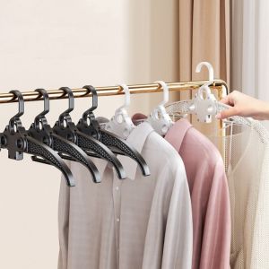 GEMMA 5 Pieces Wide Shoulder Folding Clothes Hanger Retractable Non Slip Portable Suit Hanger Practical Plastic Coat Hangers Travel
