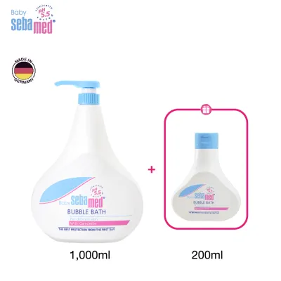 เซ็ตคุ้ม 1+1: SEBAMED BABY BUBBLE BATH 1000ML & BABY BUBBLE BATH 200ML (ครีมอาบน้ำเด็ก สบู่อาบน้ำเด็ก ใช้ได้ตั้งแต่แรกเกิด ของใช้เด็ก)