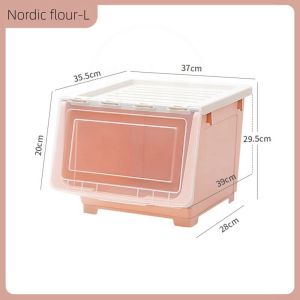 【COD】Large Storage Box Plastic Multipurpose Storage Container Box with Wheel Wardrobe Box Organizer with transparent flip top home organizer for toys Convenient placement high-capacity