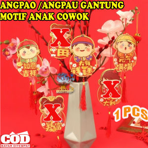 Beauty 1 PCS Angpao Gantung Motif anak Cewek/Cowok Angpau Gantung Motif Anak Perempuan / Laki-laki Angpau karakter Anak Angpao Imlek Karakter Amplop Imlek  Motif anak