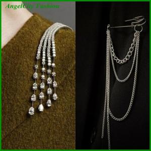 AngelCity Fashion Store New Light Luxury Exquisite Meteor Long Tassel Brooch Pin For Women Fashion Shoulder Chain Jewelry Party Gifts