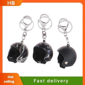 HB Creative Helmets Keychain Fashion Safe Helmets Keyring Car Key Holder Bag Pendant Decor For Motorcycle Club Fans Gifts
