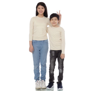 Kaos Polos Anak Oneck Lengan Panjang Bahan Katun Combed 30s Warna Cream