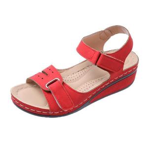 【Free Shipping】New womens sandals with wedge heels Velcro straps thick soles and large sizes