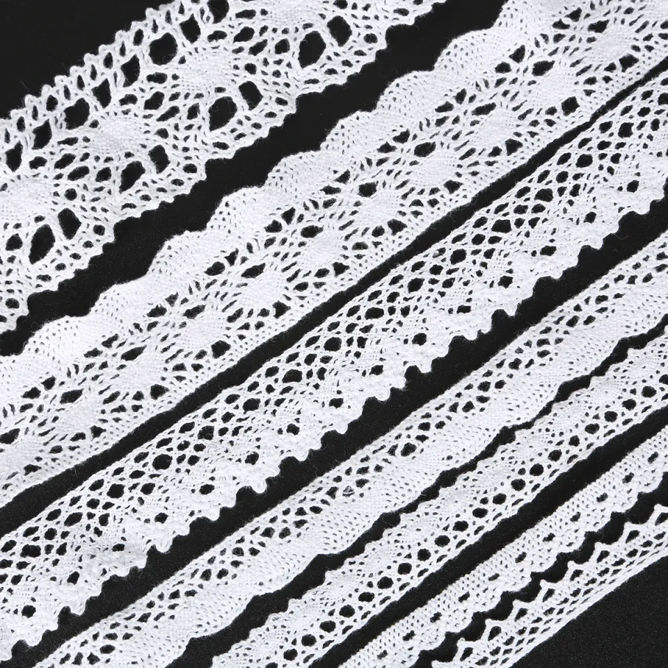 5 Yards White Knitting Cotton Lace Ribbon Fabric Trim For DIY Sewing  Handmade Patchwork Scrapbook Crafts Apparel Accessories