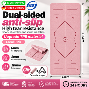 【Singapore spot delivery】TPE yoga mat 10mm thickened 185*63cm thick gym mat foldable yoga matt anti slip gymnastics mat yoga mat foldable rubber yoga mat carrier瑜伽垫