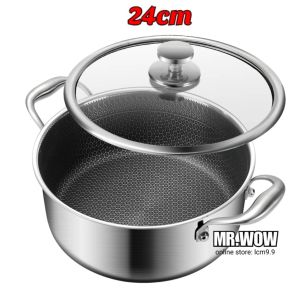 SUS 316 Stainless Steel Non Stick Sauce Pot /Frying Wok with handle