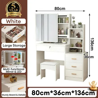 Global Vanity Table With Mirror&Drawer Large Multifunctional Storage Table Dressing Table With Drawer Modern Makeup Desk