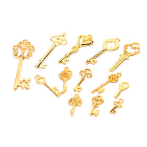 Hmeme 13Pcs Cổ Điển Kim Loại Kết Hợp Phong Cách Key Charms Mặt Dây Chuyền Đồ Trang Sức Làm Cũ Tìm Kiếm