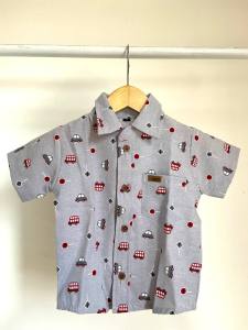 Zahra - Kemeja Alvin - Kemeja Lucu Bayi Laki-laki Anak Cowok Motif Mobil Umur 3 Bulan sampai 6 Tahun