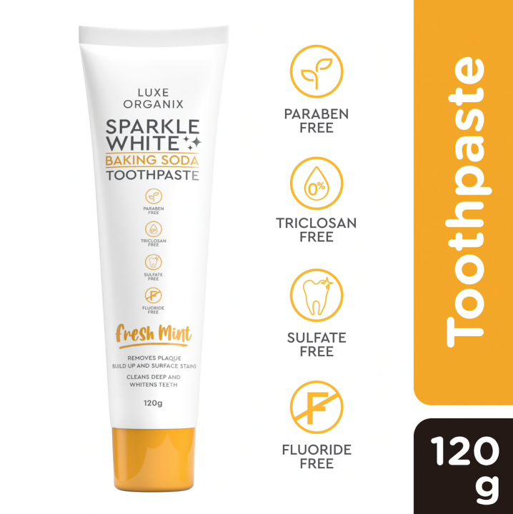LUXE ORGANIX Sparkle White Baking Soda Toothpaste 120g Lazada PH