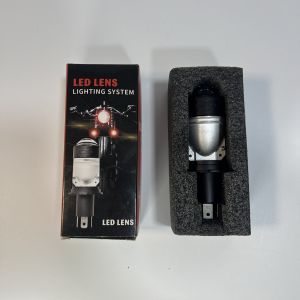 H4 LED Headlight Bulb for Motorcycle & Car - High/Low Beam with Lens & Built-in Fan Decoding Error-Free 12V/24V 6000K White Light Plug-and-Play Direct Replacement