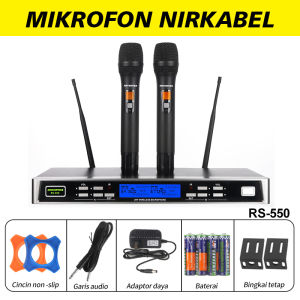 RAYHAYES Mikrofon Profesional Asli microphone UHF Nirkabel Genggam untuk Mikrofon Karaoke