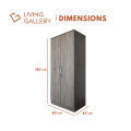 Living Gallery 2-Door Wardrobe | L80xW49xH180cm | Versatile Cabinet Design | Full Length Hanging | Easy To Assemble | LG 078. 