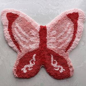 Tufting Butterfly Bedroom Rug Soft Fluffy Cute Cartoon Carpet Area Floor Pad Mat Doormat Aesthetic Home Decor Best Wedding Gift