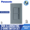Panasonic Metallic Gray Refina Series 1 Way Switch Set 1 2 or 3 Gang or Blank Plate. 