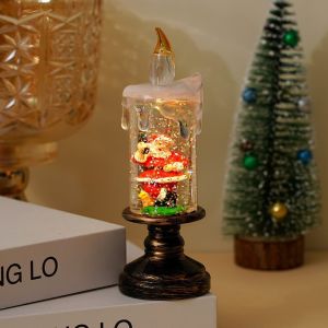 New Christmas Decorations Candle Lights Snow Cartoon Christmas Crystal Ball Lights Creative Christmas Ornament Lights