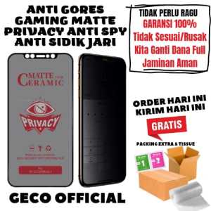 ALL TIPE OPPO Anti gores TG Temper Ceramic Matte Gaming Privacy SPY FULL LAYAR