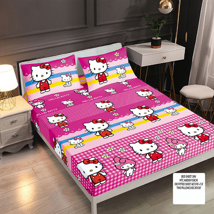 COD 3in1 Bed Sheet Garterized Fitted Bedsheet with 1pcs Fitted