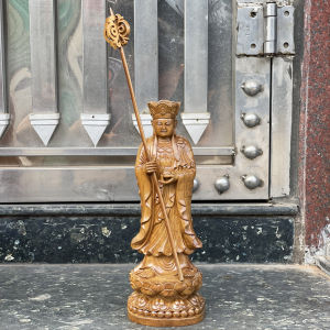 Tượng phật địa tạng cao 30cm và 40cm chất liệu gỗ hương và gỗ bách xanh