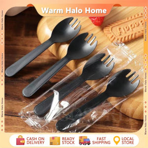 100pcs/bag Disposable Fork Spoon Dessert Spoon Fruit Fork Birthday Cake Spoon Individually Packed Disposable Fork Spoon