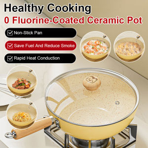 0 กระทะเคลือบฟลูออรีนเซรามิก ไม่ติดกระทะ ปลอดสารพิษ เป็นมิตรกับสิ่งแวดล้อม ทำความสะอาดง่าย