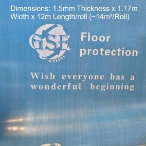 Floor Protection Mat Plus+ Floor Guard Mat Blue 1.5mm x 1.17m Width x 12m Length
