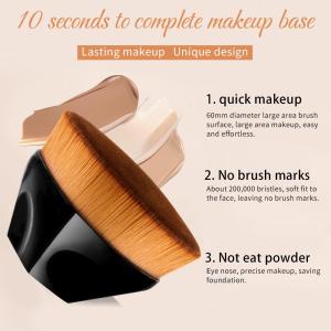Foundation Makeup Brush Flat Top Kabuki Hexagon Face Blush Liquid Powder Foundation Brush for Blending Liquid Cream or Flawless Powder Cosmetics