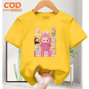 Kaos fashion anak Usia 1-12 tahun Cewek Cowok bergambar LABUBU Sablon Digital