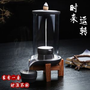 Lucky Backflow Incense Burner Windproof Ceramic Insense Holder Censer Aromatherapy Creative Ornament Door Gift  倒流香炉 檀香炉 香薰炉 陶瓷香炉 礼物
