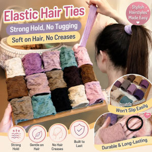 ✨ High Elasticity Hair Ties For Women/Girls/Adults Durable No Damage Ponytail Holders/Stretchy Elastic Scrunchies/Soft Thick Band/Comfortable For Daily Sports School Office/