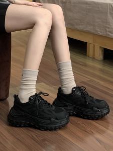 Korean Womens Thick Soled Dad Shoes Heightening and Slimming Casual Sports Shoes