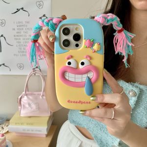 💯【เคสโทรศัพท์】 + Gratis Ongkir💯เคสซิลิโคนลายไส้กรอก3D ปากถักสีสันตลกเกาหลีสำหรับ iPhone 15 14 13 12 Pro Max 11เคสโทรศัพท์น่ารักเคสลายการ์ตูน