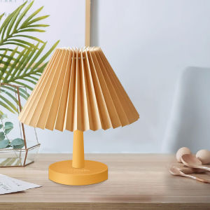 【NEW ARRIVAL】 Nordic Retro Table Lamp USB Bedside Lamp Bedroom Pleated Desktop Lamp Table Decor