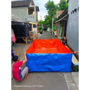 Kolam Terpal Kotak Impor Korea A20 Budidaya Ikan 400x400x60 4x4x06