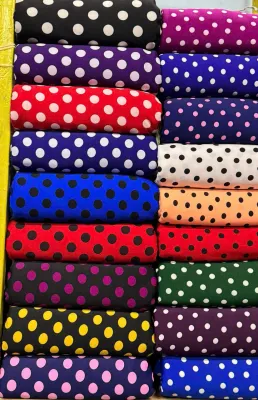 VẢI THUN MỸ 4 CHIỀU - VẢI ĐỒ BỘ POKADOT (BI) Đa Sắc 2108252223 (KHỔ 1M5)