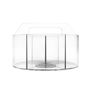 360 Degree Rotating Pen Holder Clear Acrylics Pen Holder 6 Segments Desk Organizers Large Capacity Art Supply Organizers