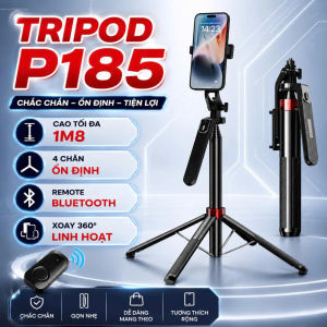 Gậy Selfie Chụp Ảnh 4 Chân 1m8 Có Remote Bluetooth Tripod Điện Thoại Xoay 360 Cầm Tay Quay Video Livestream Chống Rung