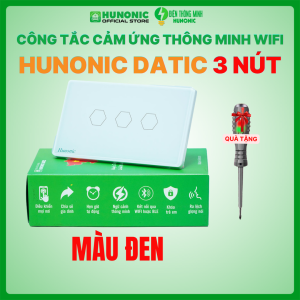 Công Tắc Cảm Ứng Thông Minh 3 Nút Wifi Hunonic Datic