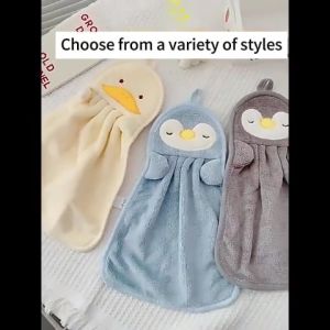 Baby Hand Towel Household Cartoon Hanging Water Absorption Thickening Toilet Special Coral Velvet擦手巾