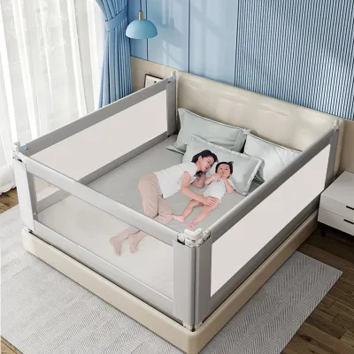 COD+1.5M / 1.8M / 2.0M Adjustable Baby Playpen Safety Bed Fence Kids Vertical Lift Bed Rail Infants Security Fencing Barrier Children Crib Guardrail