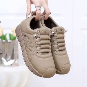 NEW! รองเท้าผ้าใบแฟชั่นหนังนิ่ม น้ำหนักเบา สวมใส่ง่าย ไม่เจ็บเท้า ไม่ต้องผูกเชือก มี 2 สี ดำ น้ำตาล ไซส์ 35-40